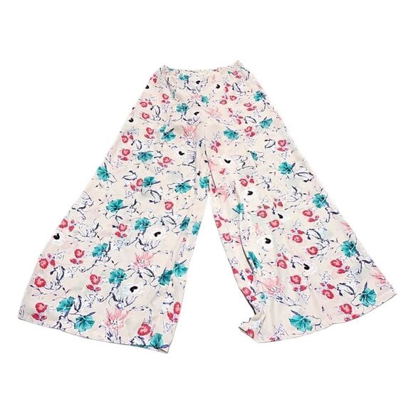 Hommage Los Angeles Wide Leg Floral Flowy Palazzo Pants Size Large - Picture 3 of 8